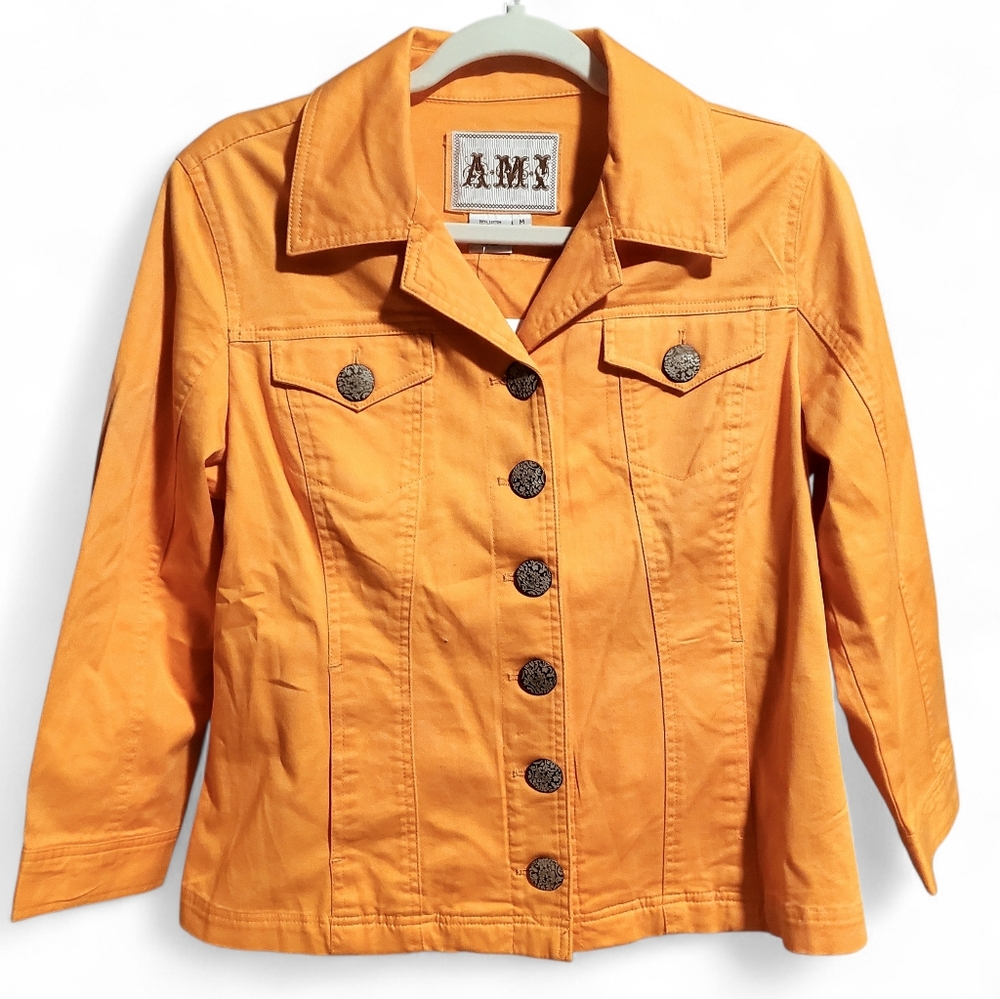 AMI Orange Denim Jacket